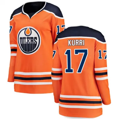 Orange Women's Jari Kurri Breakaway Edmonton Oilers Authentic r Home Jersey
