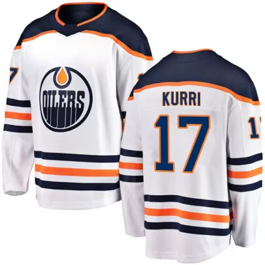 White Men's Jari Kurri Breakaway Edmonton Oilers Authentic Away Jersey