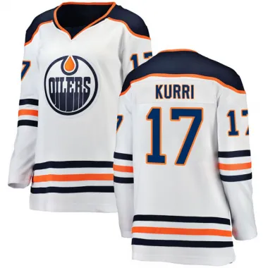 White Women's Jari Kurri Breakaway Edmonton Oilers Authentic Away Jersey